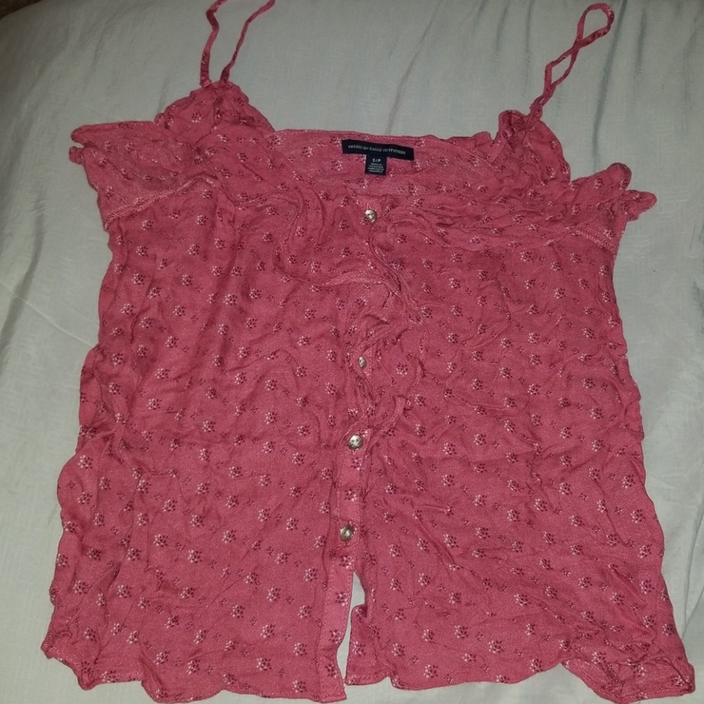 Ruffled Button Down Tank